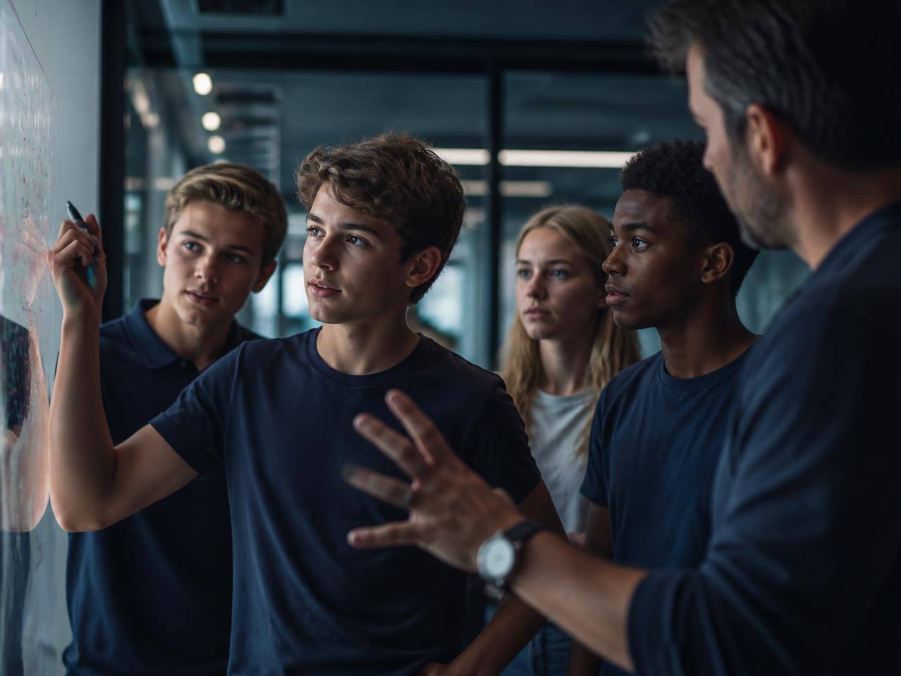 Teenagers reviewing what went wrong and deciding the next move