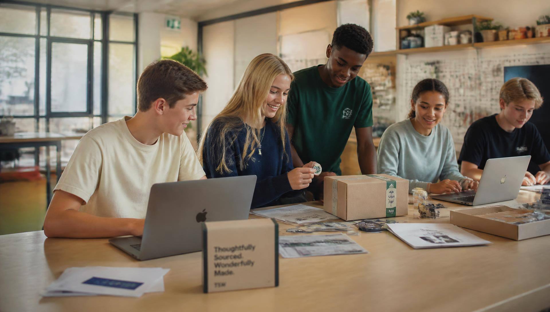 Teenagers in Somerset West working on their own small business venture